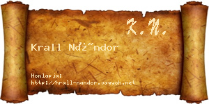 Krall Nándor névjegykártya