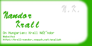 nandor krall business card